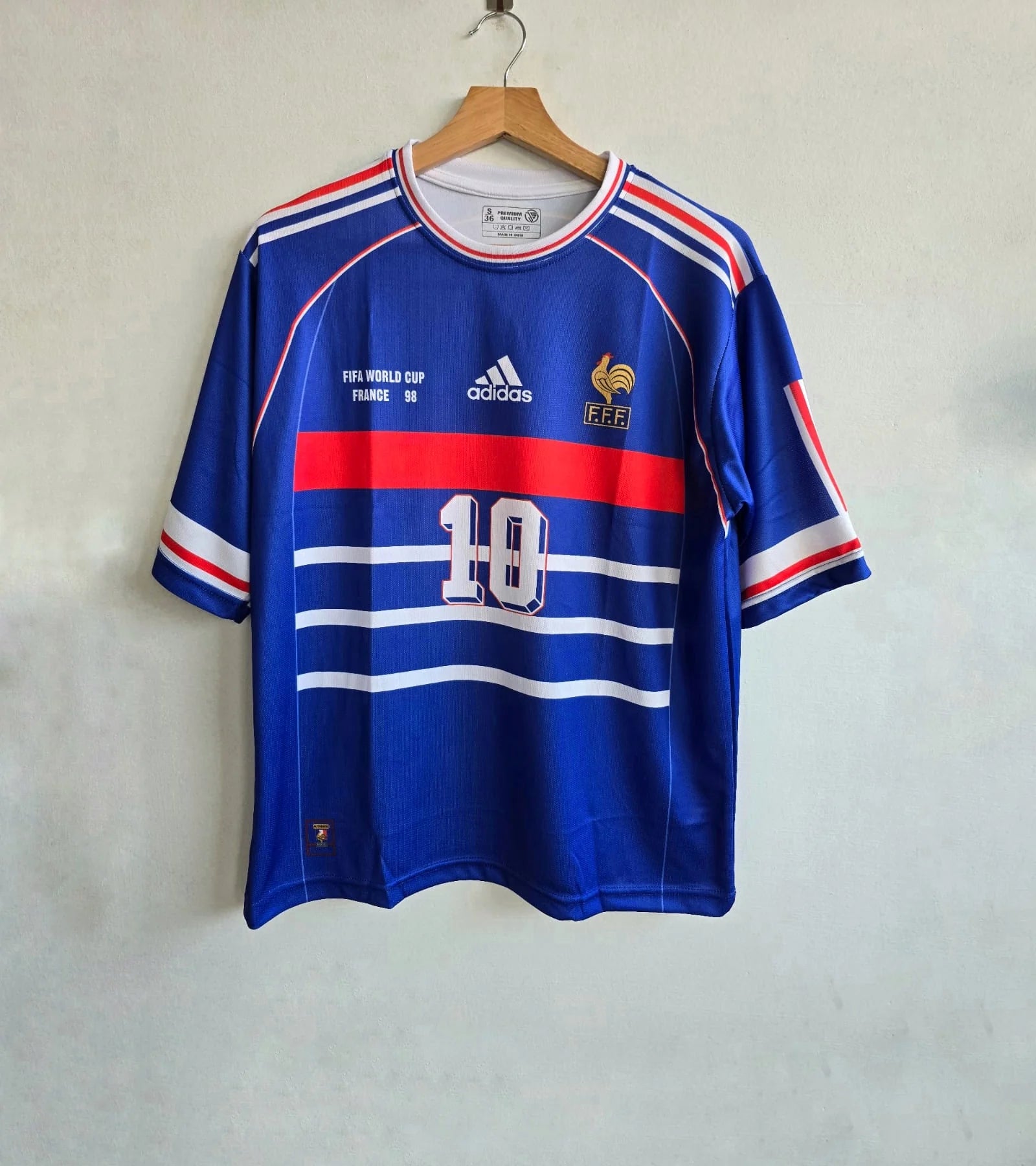 Zidane 1998 Retro France Home Jersey